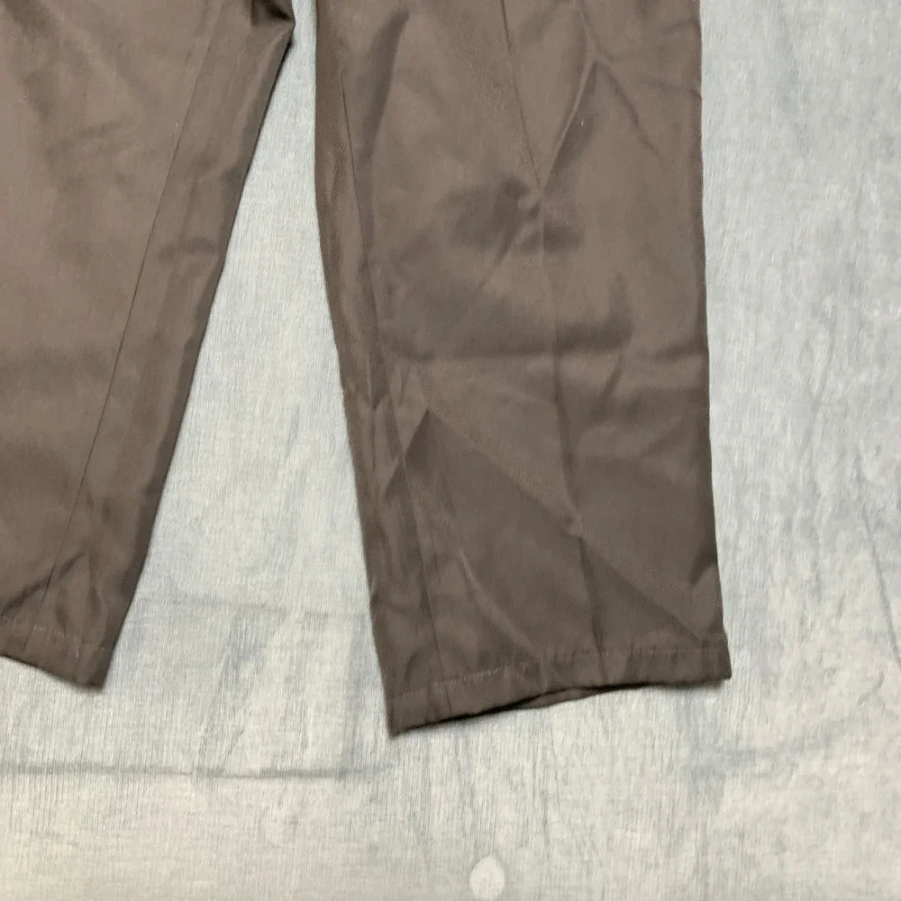 Mens Workwear Pants 38x32 Dark Brown Comfort Slash Pocket Straight Leg Outdoor